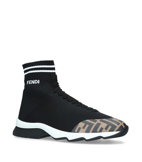 fendi sock sneakers blue|Fendi shearling leather sneakers.